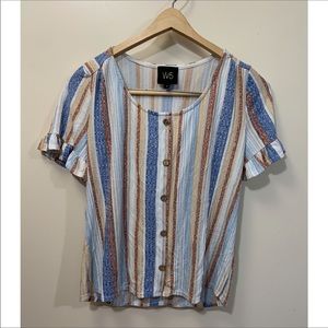 Anthropologie W5 Striped Button Blouse